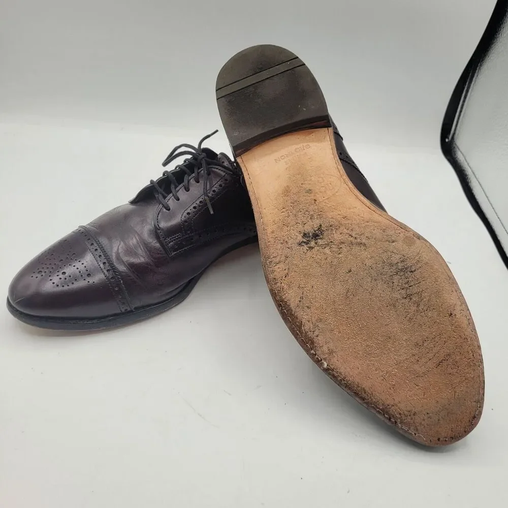 Allen Edmonds Sandford Cap Toe Oxford Mens Burgandy Dress Shoes With Bag Sz 14 B